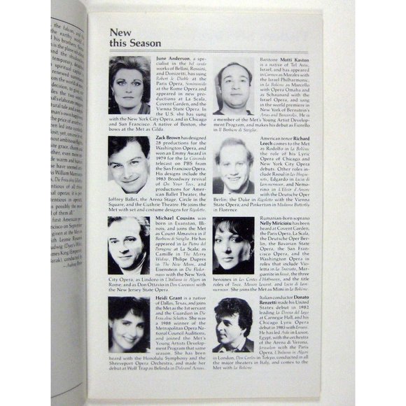 Opera Stagebill 1989 First Performance Die Frau Schatten Ruth Falcon Debut - Picture 6 of 10